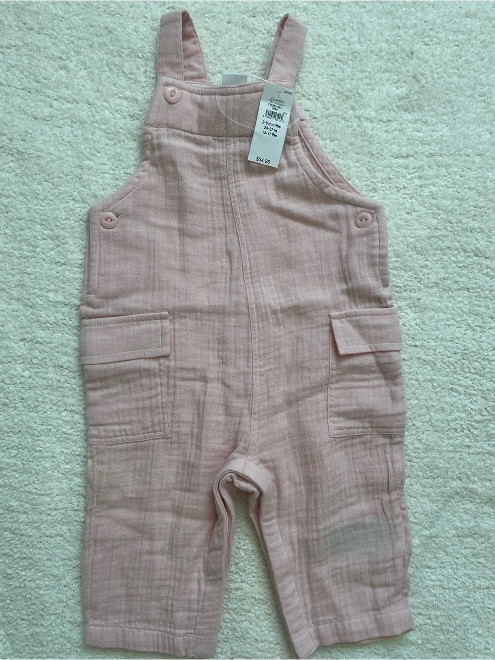 GAP Dusty Pink Cotton Baby Overalls - Picture 1 of 3